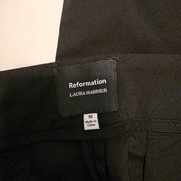 Reformation Laura Harrier Danielle Oversized Black Pant Midrise Size US 10 - Picture 6 of 7